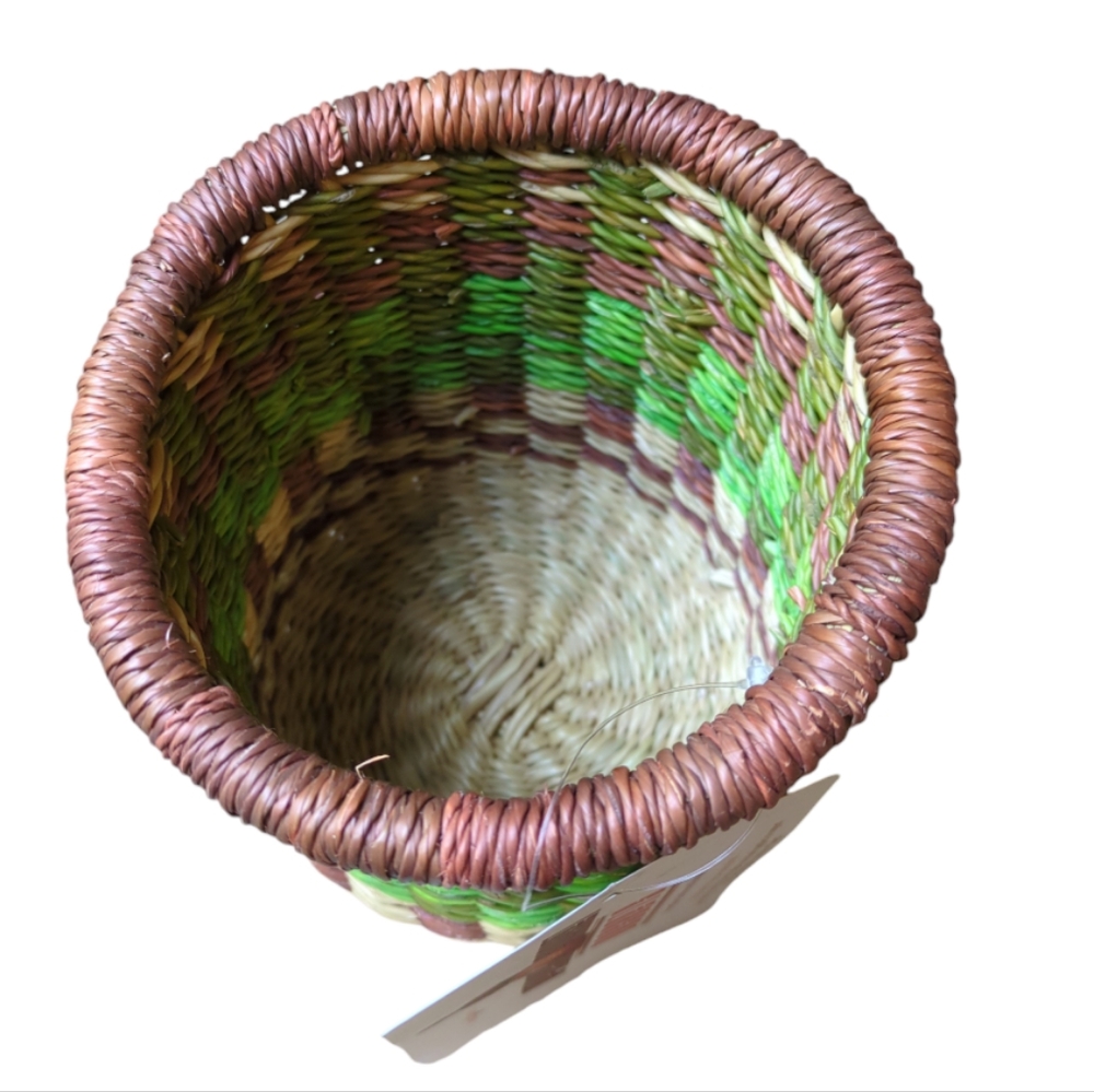 African Market Basket NEW Pen Holder, fair trade hand woven, sustainable, desk - Picture 4 of 9